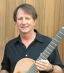 Guitarist Jim Ferguson holding a classical guitar