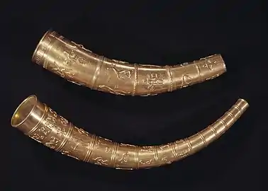 The Golden Horns of Gallehus from the early Germanic Iron Age (Møgeltønder, Denmark)