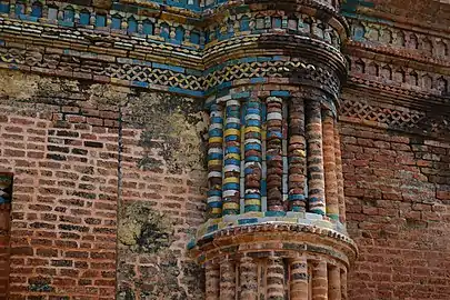 Fading enameled bricks on Gumti Gate