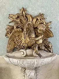 Carrera marble and gilded Water fountain in entry of apartment of the Intendant (18th c.)