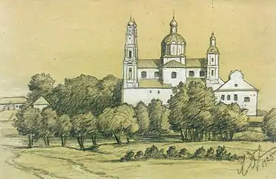 Глыбокае. Кармеліцкі касцёл і кляштар (Hłybokaje, Carmelite Catholic church), 1925