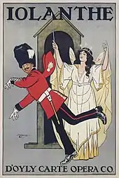 Image 172Iolanthe poster, by H. M. Brock (restored by Adam Cuerden) (from Wikipedia:Featured pictures/Culture, entertainment, and lifestyle/Theatre)