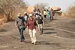 Frauke Quader in the forefront of a rock walk.