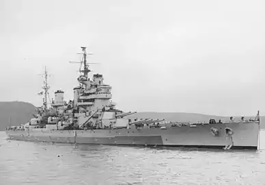 HMS Anson in 1945