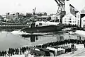 HSwMS Sjöbjörnen being launched on 9 January 1968.