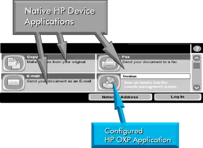 HP OXP Top Level Menu Button.