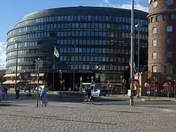 Ympyrätalo viewed from Hakaniemi Square.