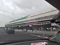 The LRT station building seen from the Jakarta Inner Ring Road