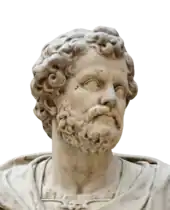 a photograph of a marble head depicting Hannibal