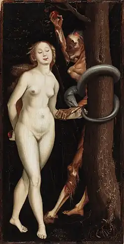 Hans Baldung, Eve, the Serpent, and Death, c. 1510–1515