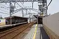 The elevated Hanshin Main Line platforms