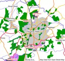 Map of Haywards Heath