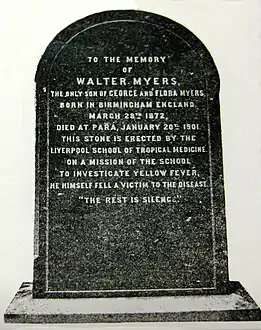 Myers headstone in Para, Brazil