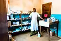 A pharmacist in Lissiete near Mandimba, Niassa Province poses with hospital medication