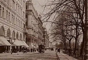 A view of Esplanadi in the center of Helsinki in 1891