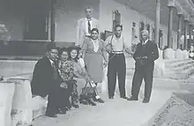 Narciso Chavarría brothers and their families in 1947; Rodolfo Narciso is standing behind the group.