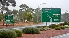 Signs at the junction of the three highways