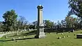 The Quinn family headstone located in Section D is the tallest monument in Hillsboro Cemetery at a height of 23 feet.