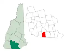 Location in Hillsborough County, New Hampshire