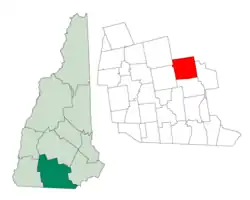 Location in Hillsborough County, New Hampshire