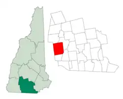 Location in Hillsborough County, New Hampshire