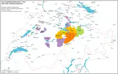 Switzerland in 1385, just before the Battle of Sempach.