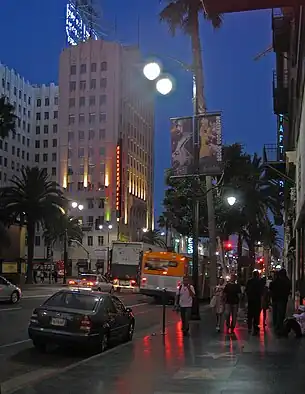 Hollywood Blvd at night