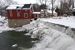 A small waterfall on Honeoye Creek, which gave the town its name