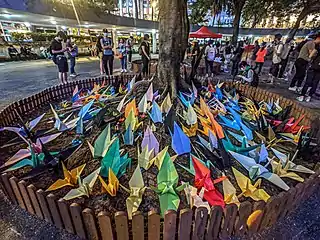 Origami by the protesters