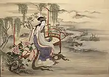 Painting of Hosoda Eishi titled "The Chinese beauty Yang Guifei". Edo period, about AD 1800–20.