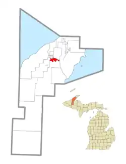 Location within Houghton County