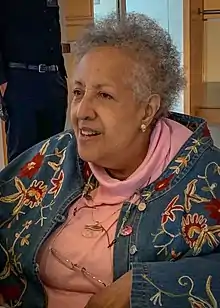 Painter and mixed media artist Howardena Pindell in 2019.