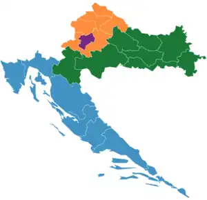 The region marked in green is referred to as HR02 Pannonian Croatia