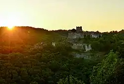 Čabraď castle at sunset