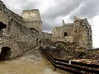 Beckov castle, road to upper courtyard.