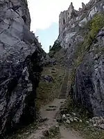 Beckov castle, view from castle's well.