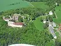 Aerial view of Klenová Castle