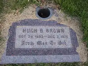 Grave marker of Hugh B. Brown.