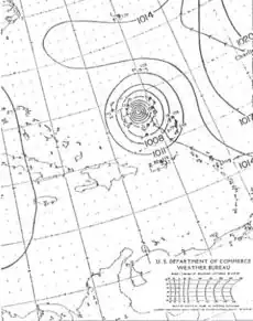 Weather map featuring Hurricane Dog, the strongest hurricane of the season