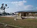 Church and buildings damaged by Hurricane Ike