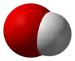 Space-filling representation of the hydroxide ion