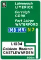 Map Type Advance Direction Sign (national road)