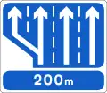 Sign F-308Lane Gain (Three to Four Lanes, 200m)