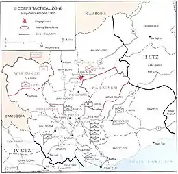 A map showing key locations during the fighting.