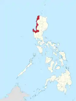 Map of the Philippines highlighting the Ilocos Region