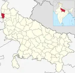 Location of Baghpat district in Uttar Pradesh