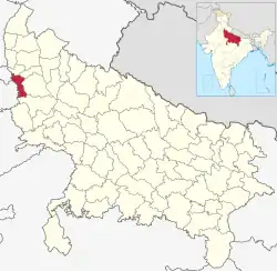 Location of Gautam Buddha Nagar district in Uttar Pradesh