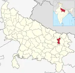 Location of Sant Kabir Nagar district in Uttar Pradesh