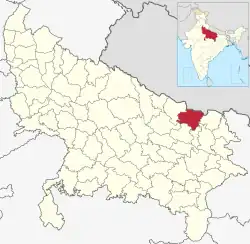 Location of Siddharthnagar district in Uttar Pradesh