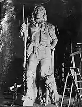 Indian Figure, prior to installation on City Hall, c. 1892